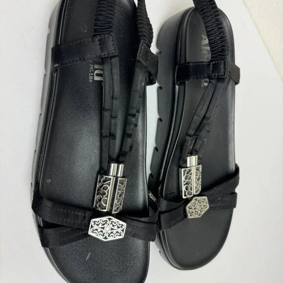 Alegria Black Sandals Silver Metal Detail Size EU 40 - Picture 7 of 15